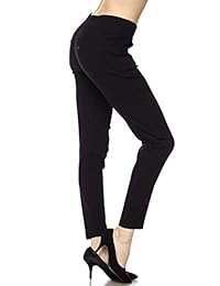 Pantalones de sarga elástica para dama con 5 bolsillos