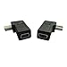 UCEC USB 2.0 Adapter Plug, Mini USB to Mini USB, Left and Right Angle Mini to Mini - Male to Female - Pack of 2
