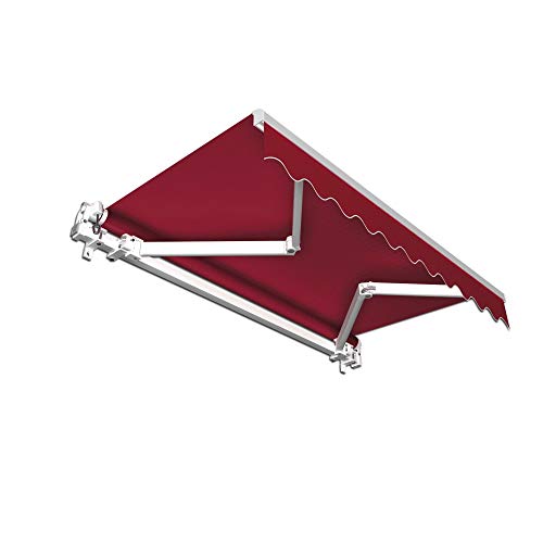 paramondo Gelenkarmmarkise Basic Balkonmarkise Sichtschutz für Terrasse, 250 x 150 cm (Breite x Ausfall), Weinrot Uni