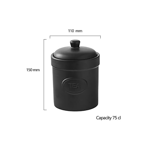 BIA-Tea-Canister-Matte-Black-Matte-Storage-Jars-Stoneware-Kitchen-Storage-Tea-Coffee-and-Sugar-Canisters-Set-Kitchen-Storage-Organisation-Available-in-White-and-Black BIA - Tea Canister - Matte Black - Matte Storage Jar - Stoneware Kitchen Storage - Kitchen Storage & Organisation…