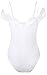 Angashion Women's Spaghetti Strap Floral Lace Jumpsuit Romper Bodysuit,White,US 2/Tag S