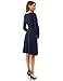 PattyBoutik Women V Neck Faux Wrap Long Sleeve Knit Dress (Navy Blue Small)