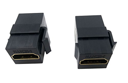 Poyiccot HDMI Coupler Keystone Jack, (2-Pack) Gold-Plated HDMI Female to Female Insert Wall Plate Connectors Adapter-Black