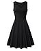 KILIG Women's Casual V Neck Solid Sundresses Aline Sleeveless Summer Midi Dress with Pocket (B1-Black, Small)