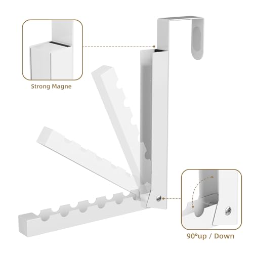 BAKON Over The Door Hanger Folding Clothes Drying Rack, Folding Hanging Coat Rack for Indoor Laundry Room Compact Small Space Foldable Portable Clothing Hanger Hook Collapsible- 2 Pack