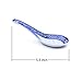 Soup Spoons Ceramic Asian Soup Spoon Set White Japanese Spoon Porcelain Soup Spoons Table Spoons Dinner Spoons Patterned 5.3 Inch Long, Set of 5(flower 3) (Blue)