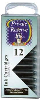Private Reserve Refills Sherwood Green 12-pack Fountain Pen Cartridge - PR-C04