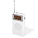 Kaito KA220W Pocket Digital AM/FM Radio with Alarm Clock & Sleep Timer, White
