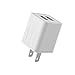 JAHMAI Wall Charger 21W 4.2A Dual-Port Portable USB Travel Wall Charger Phone Charger Adapter for iPhone X, 8, 7, 6S, Plus, 5S, iPad , Galaxy S7, S6 Edge Plus, S5, Nexus, HTC more(White)