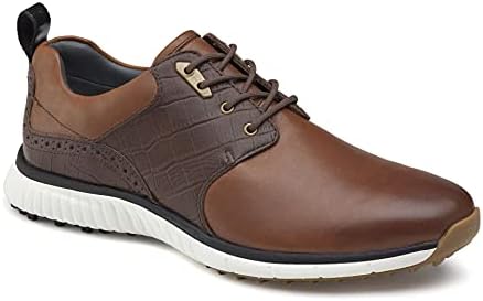 Johnston & Murphy Men’s XC4 H2-Luxe Hybrid Saddle Golf Shoe | Waterproof Leather | Lightweight | Full EVA Midsole Cushion