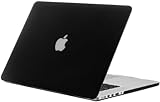 Kuzy - BLACK Rubberized Hard Case for Older MacBook Pro 15.4" with Retina Display A1398 15-Inch Plastic Shell Cover - BLACK