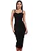 Whoinshop Women's Rayon Strap Celebrity Midi Evening Party Bandage Dress Black L
