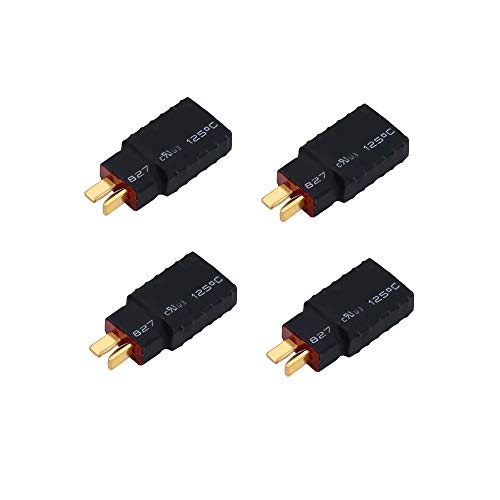 Elitee T Plug Deans Male to Traxxas TRX Female Connnector No Wire Battery Adapter Converter for RC LiPo Battery 4 PCS