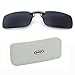 Tacloft Unisex Rectangle 57mm Polarized Clip on Sunglasses CLIPON2015 Grey