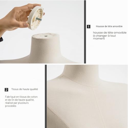 Women's Couture Mannequin on Stand Height with Metal Rectangular Base, Feminin Display Mannequin for Clothing, Dress Showcases, Window Shop (Colour: White, Size : A)