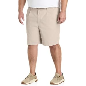 Waist-Relaxer Pleated Cotton Shorts Stone - Waists 38-64, Sizes XL-6XLT | Designed Exclusively for Big & Tall Men