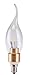Hyperikon® LED Candle 3-Watt (30-Watt), Flame Tip Chandelier Bulb, Gold Housing, Candelabra Base (E12), 2300K (Amber GlowTM), 340°-Beam Angle, Dimmable, UL-Listed
