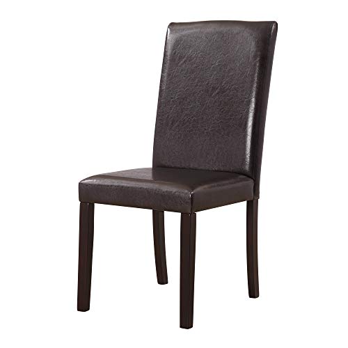 Rhomtree 5 Pieces Dining Set Home Kitchen Table and Chairs Wood Home Dining Room Furniture with 4 Faux Leather Cushioned Chairs Breakfast Furniture (Espresso)