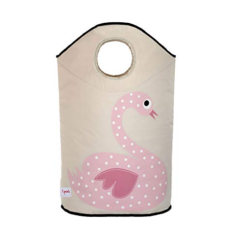 3 Sprouts Laundry Hamper, Swan (6968592725470)