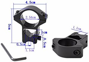 Wocharm (TM) Rifle scope high ring mounts 25.4mm diameter fit weaver rail UK (Black, 25.4mm*11mm)