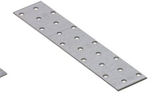 OMIDEAS 10 x Flat Joining Plates (140 x 60 x 2) Connecting Perforated Metal Brace Bracket Timber Wood Fixing Galvanised Steel Repair Connector