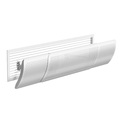 Adjustable Central AC Air Flow Deflector, Telescopic Air Conditioner Deflector, Side Outlet Air Wing Air Cooled Baffle Wind Direction Telescopic Windshield (58.5-95.5cm)