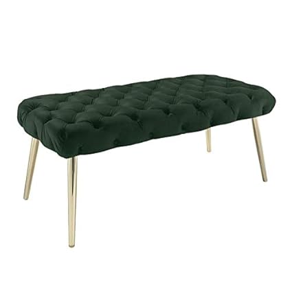 Amazon Com Posh Living Dia Velvet Button Tufted Bench With