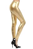 Metallic Footless Leggings Tights Liquid Shiny Costume Pants