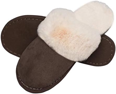 Womens Slippers, Memory Foam Fluffy Warm Non-Slip Comfortable Slip-on House Shoes, Plush Indoor & Outdoor Winter