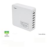 USB Charger, YKSH 7 Port USB Charging Station Multi-Port USB Desktop Charger Hub for iPhone 6s/Plus, Galaxy S6 / Edge / Plus and More (White)