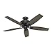 Hunter Fan Company, 54187, 52 inch Bennett Matte Black Ceiling Fan with LED Light Kit and Handheld Remote