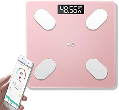 Bluetooth Scale, Body Fat Scale, Wireless Smart Digital Bathroom Weight Scale Body Composition Analyzer with iOS & Android APP for Body Weight, Fat,Water, BMI, BMR,Muscle Mass,Visceral Fat. (Pink)