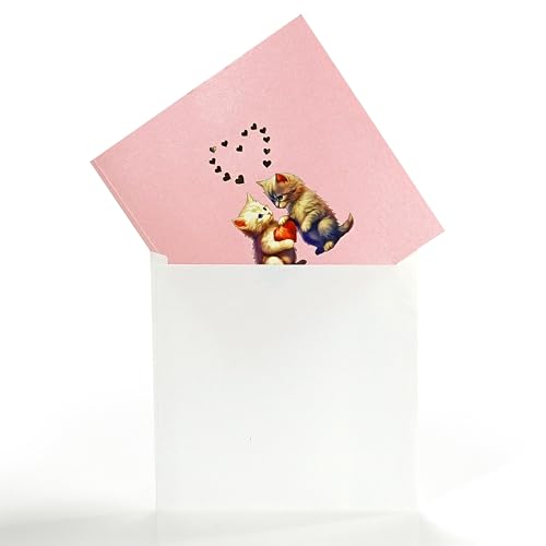 CUTPOPUP Cute Cat Couple – Anniversary Card, 3D Birthday Card, Wedding Greeting Card, Gift Card, Original Gifts for Women (Cute Cat Couple) US8-AN151ES