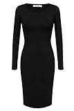 Meaneor Women Plus Long Sleeve Classic Slim Fit Bodycon Midi Business Work Dress