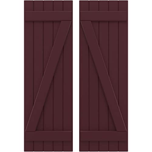 17 1/2"W x 75"H Americraft Five Board (2 Batten) Exterior Real Wood Joined Boar…