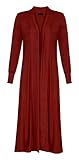 Forever Womens Long Sleeves Plain Boyfriend Long Open Maxi Cardigan