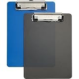 Staples® Plastic Memo Clipboards, Black & Blue, 2/Pack, 6