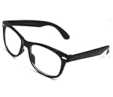 Computer Glasses Eye Strain Relief - Clear Wayfarer Glasses - Blue Light Blocking Glasses - New Wayfarer Video Gaming Glasses - Computer Reading Glasses 0.0 Anti-Glare - Nerd Glasses For Women & Men