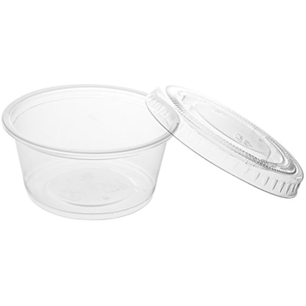 Crystalware Disposable 2 Oz. Plastic Portion Cups With Lids Condiment