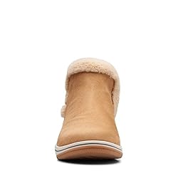 Clarks Women's Breeze Fur Ankle Boot, Tan Textile, 9