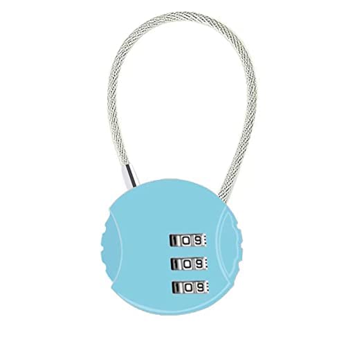 STPXUN Wire Rope STPXUNCode Lock, Spherical Code Padlock, Luggage Bicycle Code Lock (Sky Blue)