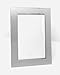 Silver Brushed and Polished Metal Classic Picture Frame ~ 5x7 Photo Frame ~ Glass Front