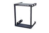 Kenuco 12U Wall Mount Open Frame Steel Network Equipment Rack 17.75 Inch Deep