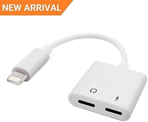 Charge And Headphone Adapter For iPhone 7/7 Plus/8/8 Plus/X,Dual Lightning Headphone Audio and Charge Adapter For iPhone 7 / 7 Plus,Support Audio/Charging/Volume Control/Call For IOS 11 And IOS 10.3