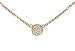 GlitterLounge Tiny CZ Pave Circle Disk Necklace .925 Sterling Silver Rose Gold Tone 16