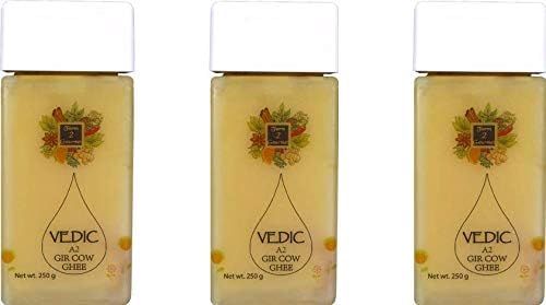 Farm 2 Gourmet Vedic A2 Ghee Calcium & Omega Rich Milk of Desi Gir Cow with Zero Trans Fat -250 g (Pack of 3)
