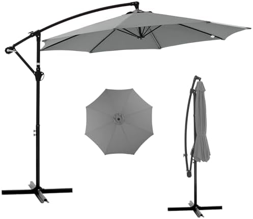 costway 10ft solar powered led patio umbrella Costway 10 ft. Outdoor Patio Umbrella with 32 Solar LED Lights and Weighted  Base, Sandbags in Red HCST12963