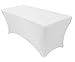 Tina's 4 ft. Rectangular Banquet Table Cover Spandex Fitted Stretch Tablecloth White