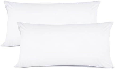 pillow cases king size (20"x40"), 100% Brushed Microfiber Lighting Mall Pillow Covers, Envelope Closure End, Wrinkle Free, Stain Resistant Pillow Protectors (Set of 2, White)