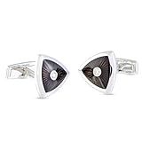 Luca Carati 18K White Gold Diamond and Brown Enamel